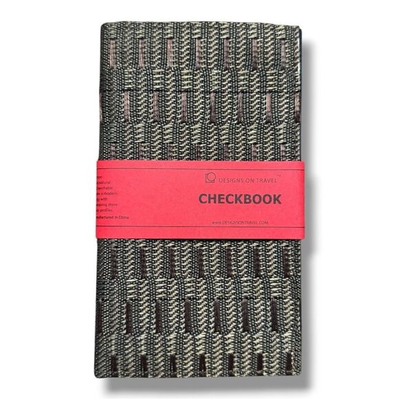 NWT Alan Stuart Brown and Black Checkbook Cover - Picture 2 of 8